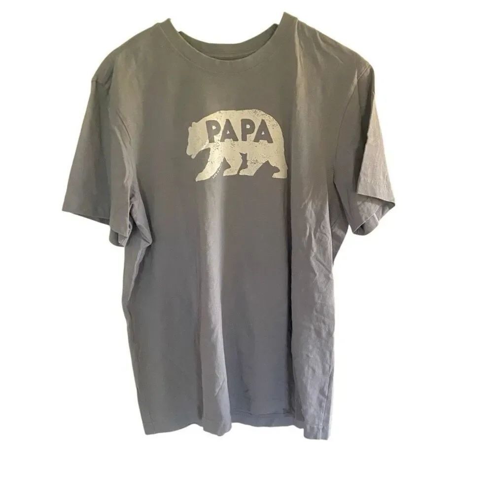 Life is Good papa short sleeve gray crusher medium